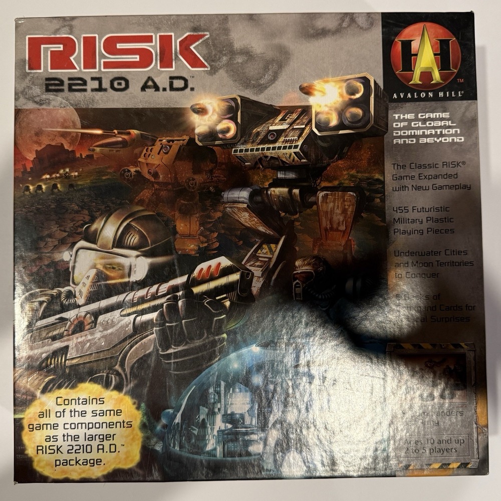 Risk 2210 A.D. Board Game Avalon Hill Hasbro - 100% Complete Excellent 2001